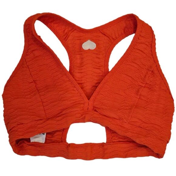 Booty By Brabants Sports Bra Orange CROCO SKIN DEEP V TOP PAPRIKA One Size L - Picture 4 of 9